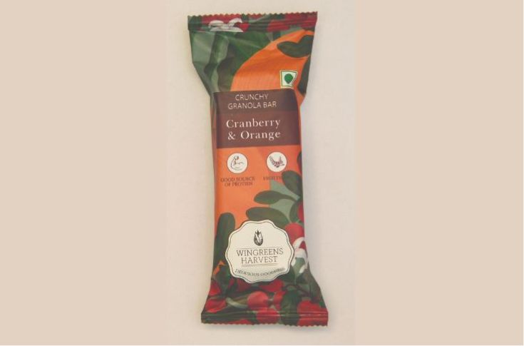 Pack View: Wingreens Harvest Cranberry and Orange Granola Bar