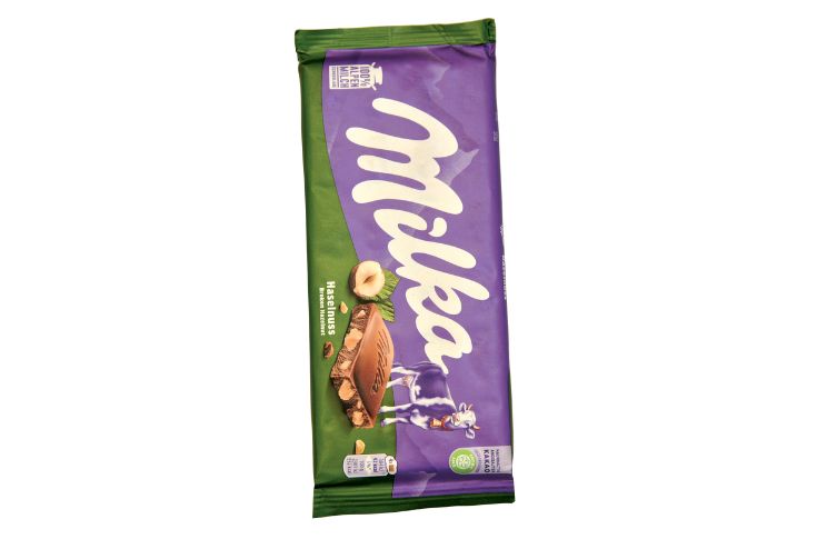 Pack View: Milka Hazelnut Chocolate
